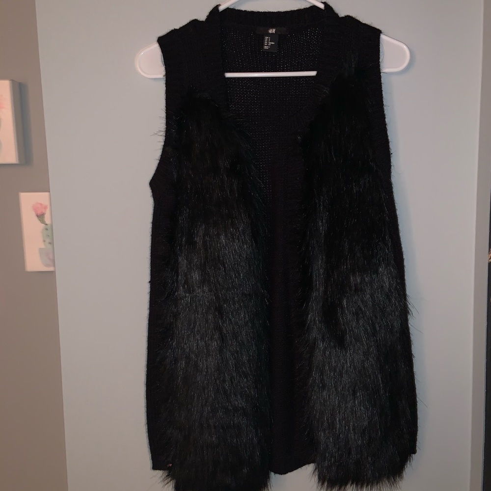 Black H & M Fur Vest